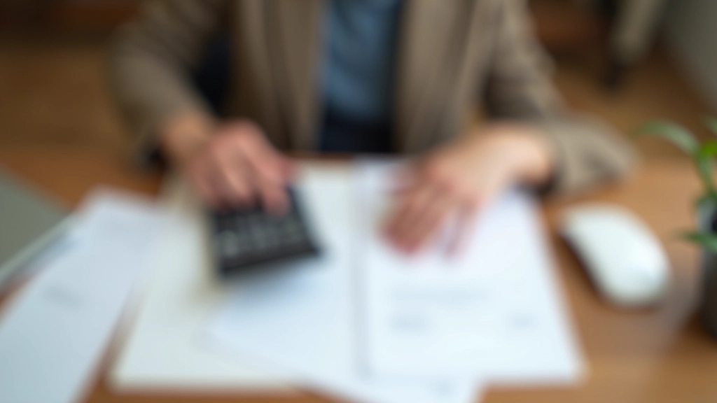 Personne utilisant une calculatrice et notant des chiffres sur un tableau, analyse de prix d'occasion